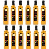 Hanzade Bitkisel Elma Sirkesi 500 ML x 12 Adet Doğal Fermantasyon İçilebilir Katkısız Cam Şişe