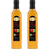 Hanzade Bitkisel Elma Sirkesi 500 ml x 2 Adet Doğal Fermantasyon Içilebilir Katkısız - 1 lt