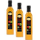 Hanzade Bitkisel Elma Sirkesi 500 ML x 3 Adet Doğal Fermantasyon İçilebilir Katkısız Cam Şişe