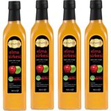 Hanzade Bitkisel Elma Sirkesi 500 ml x 4 Adet Doğal Fermantasyon Içilebilir Katkısız - 2 lt