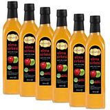 Hanzade Bitkisel Elma Sirkesi 500 ML x 6 Adet Doğal Fermantasyon İçilebilir Katkısız Cam Şişe