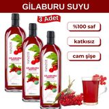 Hanzade Bitkisel Gilaburu Suyu Nektarı 1 Litre x 3 Adet Şeker Ilavesiz Cam Şişe - 3 lt