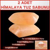 Hanzade Bitkisel Himalaya Tuz Sabunu 300-350 gr x 2 Adet Zengin Mineralli Doğal Saf Pembe Himalaya Kaya Tuzu Sabunu - 700 gr