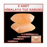 Hanzade Bitkisel Himalaya Tuz Sabunu 300-350 Gr x 2 Adet Zengin Mineralli Doğal Saf Pembe Himalaya Kaya Tuzu Sabunu Doğal Peeling
