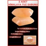 Hanzade Bitkisel Himalaya Tuz Sabunu 300-350 Gr x 2 Adet Zengin Mineralli Doğal Saf Pembe Himalaya Kaya Tuzu Sabunu