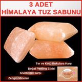 Hanzade Bitkisel Himalaya Tuz Sabunu 300-350 gr x 3 Adet Zengin Mineralli Doğal Saf Pembe Himalaya Kaya Tuzu Sabunu - 1 kg