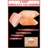 Hanzade Bitkisel Himalaya Tuz Sabunu 300-350 Gr x 3 Adet Zengin Mineralli Doğal Saf Pembe Himalaya Kaya Tuzu Sabunu