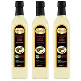 Hanzade Bitkisel Hindistan Cevizi Sirkesi 500 ML x 3 Adet Doğal Fermantasyon İçilebilir Katkısız Cam Şişe