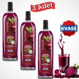 Hanzade Bitkisel Pancar Kvass Fermente Kırmızı Pancar Içeren Kür 1 Litre x 3 Adet Cam Şişe - 3 lt