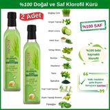 Hanzade Bitkisel Sıvı Klorofil Kürü Buğday Çimi İlaveli Bitki Ekstraktları 500 ML x 2 Adet Cam Şişe
