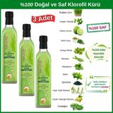 Hanzade Bitkisel Sıvı Klorofil Kürü Buğday Çimi İlaveli Bitki Ekstraktları 500 ML x 3 Adet Cam Şişe