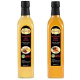 Hanzade Bitkisel Zencefilli Alıç + Zerdeçallı Elma Sirkesi 500 ML 2'li Set Doğal Fermantasyon İçilebilir Katkısız Cam Şişe