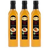 Hanzade Bitkisel Zerdeçallı Elma Sirkesi 500 ML x 3 Adet Doğal Fermantasyon İçilebilir Katkısız Cam Şişe