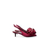 HANZE Kadın Bordo Saten Orta Topuk Stiletto Fiyonklu Yeni Sezon HK1091