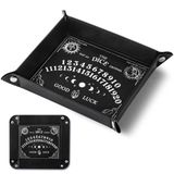 Haooryx Ouija Zar Tepsisi - Yenilikçi Taşınabilir Katlanır Zar Tutucu PU Deri Yuvarlama Tepsisi Seti Ouija Zar Depolama Aksesuarları Dekoratif Masa Düzenleyici Zar Oyunları DND RPG Oyun Oyuncuları