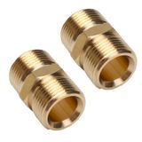 HAOWUJIN XIE 2 Parça M22 Basınçlı Yıkama Hortumu Bağlayıcı, M22 Metrik Erkek Dişli Uydurma 15mm Erkek X 15mm Erkek Basınçlı Yıkama Hortumu Uzatma Adaptörü, Katı Pirinç, 4500 PSIconnectors