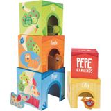 Hape +18 Ay 9 Parça 13x13x13 cm Friendship Tower Ahşap Küpler