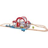 Hape Büyük Şehir İstasyonu - Işıklı İki Katlı Oyuncak Tren İstasyonu, Kaydedici ve Projektör, 3 Yaş ve Üstü Rol Oynama için Projektör