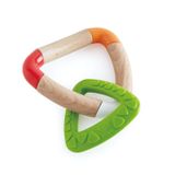 Hape E0018 Ahşap Üçgen Silikon Diş Kaşıma Oyuncağı