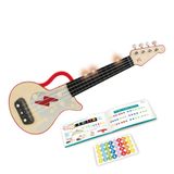 Hape Işıklarla Öğrenin Elektronik Ukulele Kırmızı | Eğilme ve Bant Modu | Müzik Enstrümanı