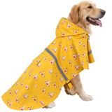 HAPEE Yansıtıcı Şeritli Kapüşonlu Büyük Köpekler için Köpek Yağmurlukları, Köpekler için Yağmur Panço Ceketi (E5-Sarı Nehir, L+ (Arka Uzunluk 22"))