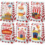 HaPiBiDesign Circus Party Favor Bags - 24 Adet Karnaval Partisi Şeker Torbaları Çıkartmalı - Karnaval Hediye Hediye İkram Çantaları - Suluboya Sirk Temalı Doğum Günü Partisi Malzemeleri