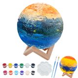 HAPMARS Kendi Ay Lambası Kitinizi Boyayın, DIY 3D Gece Lambası, Standlı, Boyalar ve Fırçalar, Çocuklar için Sanat El Sanatları, Çocuklar Okul Öncesi Öğrenme Anneler Günü Doğum Günü Hediyesi Yaş 3 4 5 6 7 8 9 10 11 12+