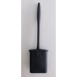 HAPPENS Tuvalet Fırçası Silikon Klozet WC Banyo Küvet Temizleme Fırçası Antibakteriyel Kolay Temizlenir Delmeden Duvara Monte Ürün boyutu: 36.5cm x 10cm x 4.1cm (Siyah)