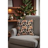 Happiears Rustic Çam, Geyik ve Süsleme Desenli Kırlent Kılıfı 3 Boyutlu Görünümlü Baskılı Çok Renkli 45 x 45
