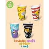 Happier Çocuk Kendinden Pipetli Bardak-2 Adet-Bpa İçermez - Renkli