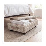 Happimess BSK1006C Chett Minimalist El Dokuma Sümbül/ahşap Yatak Altı Saklama Kutusu, Banyo, Yatak Odası, Dolap, Giriş Yolu, Misafir Odası, Beyaz Yıkama - Option-1 - 001