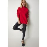 Happiness İst. UB00166 Kadın Kırmızı Dik Yaka Basic Şardonlu Sweatshirt