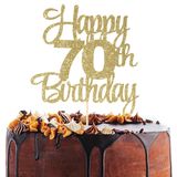 Happy 70th Birthday Cake Topper - Happy 70th Birthday Cake Topper - 70. Doğum Günü Süslemeleri, 70. Topper, 70 Pasta Partisi Dekorasyonu, 70 Yıl Dönümü Dekoru