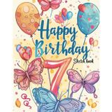 Happy 7th Birthday Sketchbook: Drawing Pad for Kids – Blank Pages for Doodling and Writing (8.5" x 11")