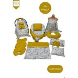 Happy Baby Dikiş Atölyesi 10’lu Babynest Puset Örtüsü Alt Açma Emzirme Yastığı Emzirme Önlüğü Ana Kucağı - Sarı