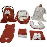 Happy Baby Dikiş Atölyesi 10'lu Babynest Seti Ana Kucağı Puset Takımı Örtüsü - Bordo