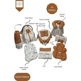 Happy Baby Dikiş Atölyesi 13’lü Babynest Puset Örtüsü Alt Açma Emzirme Yastığı Ana Kucağı Bebek Arabası Minderi - Turuncu