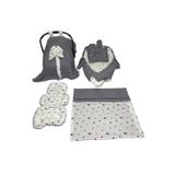Happy Baby Dikiş Atölyesi 5 Parça Müslin Waffle Babynest Seti Taşınabilir Bebek Yatağı Pike Yastık Puset Takımı Örtüsü Minderi