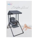 Happy Baby Elit Keten Salıncak - Kademeli -mama Tablalı - Mama Sandalyesi - Çocuk Bebek Salıncağı