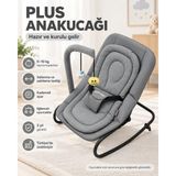 Happy Baby Plus Bebek Ana Kucağı - Kademeli ve Sallanır 0-10 kg Kapasite ile Konforlu Kullanım - Beyaz