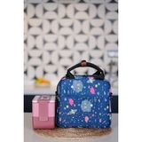 Happy Bear Termal Çanta Isı Yalıtımlı Su Geçirmez Yemek Taşıma Beslenme Çantası 25x23x15 cm - Mavi