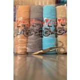 Happy Bicycle 4lü Nakışlı Çeyizlik Havlu Takımı