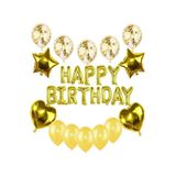 Happy Birthday Balon Set, GOLD 5464656456546