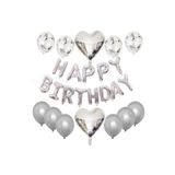 Happy Birthday Balon Set, GÜMÜŞ 435646346345634