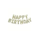 Happy Bırthday Bej Renk Folyo Balon Seti
