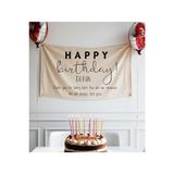 Happy Birthday Doğum Günü Flaması İsme Özel Arka Fonu Afişi Duvar Halısı Örtüsü 65x100cm