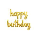 Happy Birthday El Yazısı Altın Folyo Balon