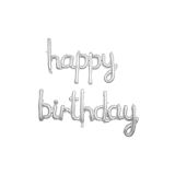 Happy Birthday El Yazısı Gümüş Folyo Balon