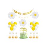 Happy Bırthday Eva Banner ve Papatya Folyo Balon Seti