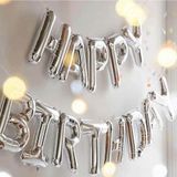Happy Birthday Folyo Balon (Gümüş Düz Yazı)